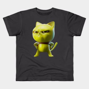 Lemon Cat-Color Sketch Kids T-Shirt